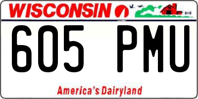 WI license plate 605PMU
