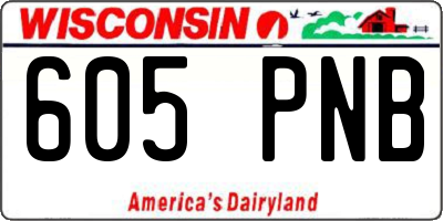 WI license plate 605PNB