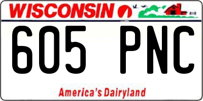WI license plate 605PNC