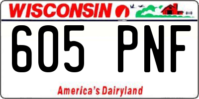 WI license plate 605PNF