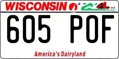WI license plate 605POF