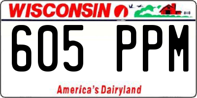 WI license plate 605PPM