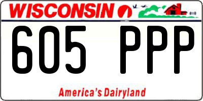 WI license plate 605PPP