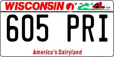 WI license plate 605PRI