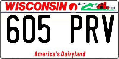 WI license plate 605PRV