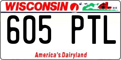 WI license plate 605PTL