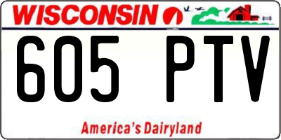 WI license plate 605PTV