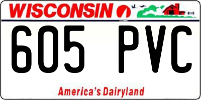 WI license plate 605PVC