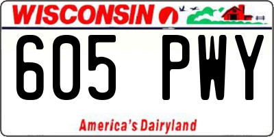 WI license plate 605PWY