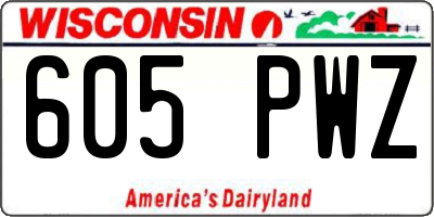 WI license plate 605PWZ