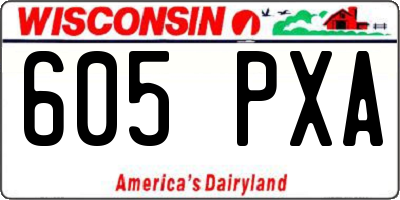 WI license plate 605PXA