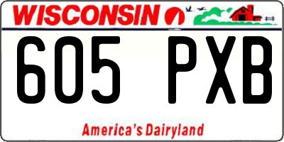 WI license plate 605PXB