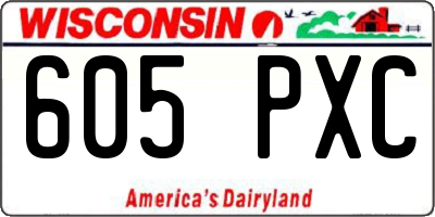WI license plate 605PXC