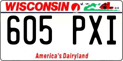 WI license plate 605PXI