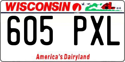 WI license plate 605PXL