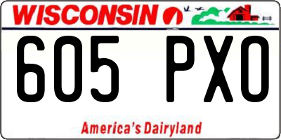 WI license plate 605PXO