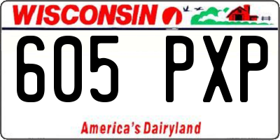 WI license plate 605PXP
