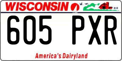WI license plate 605PXR