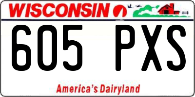 WI license plate 605PXS
