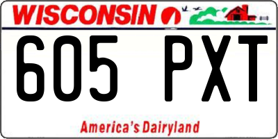 WI license plate 605PXT