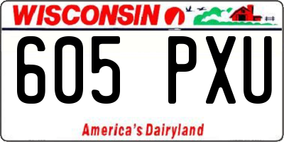 WI license plate 605PXU