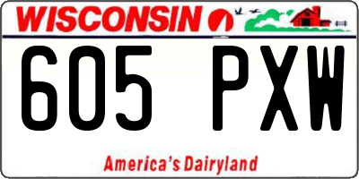 WI license plate 605PXW