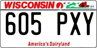 WI license plate 605PXY