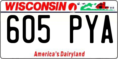 WI license plate 605PYA
