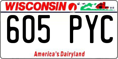 WI license plate 605PYC