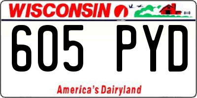 WI license plate 605PYD