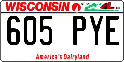 WI license plate 605PYE