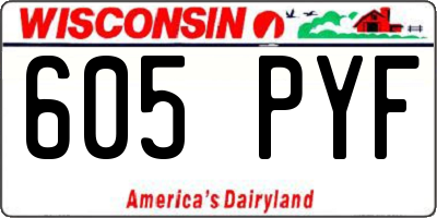 WI license plate 605PYF