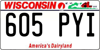 WI license plate 605PYI