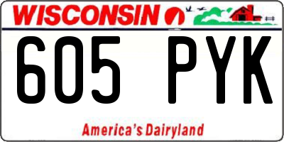 WI license plate 605PYK