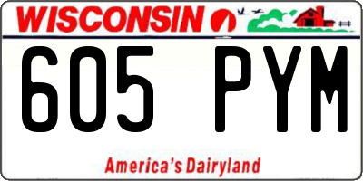 WI license plate 605PYM