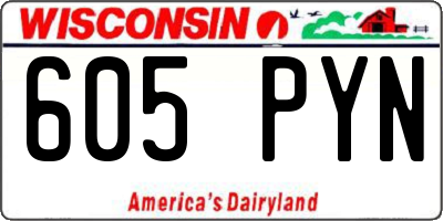 WI license plate 605PYN