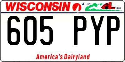 WI license plate 605PYP