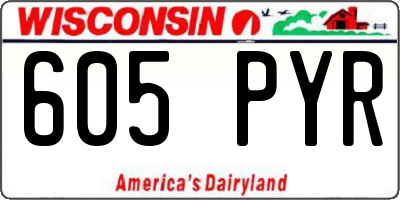 WI license plate 605PYR