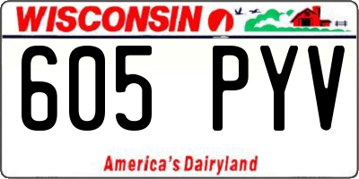 WI license plate 605PYV