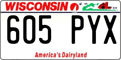 WI license plate 605PYX