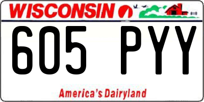 WI license plate 605PYY