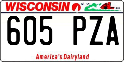 WI license plate 605PZA