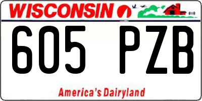 WI license plate 605PZB