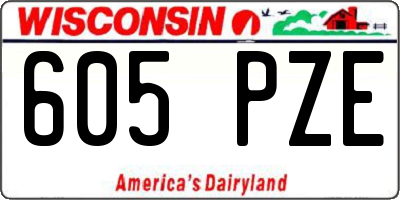 WI license plate 605PZE