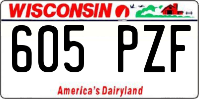 WI license plate 605PZF