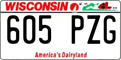 WI license plate 605PZG