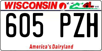 WI license plate 605PZH