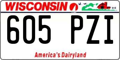 WI license plate 605PZI
