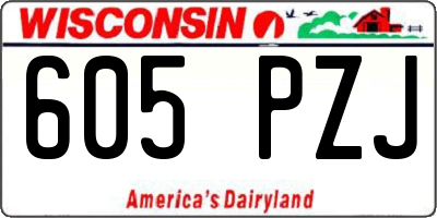 WI license plate 605PZJ