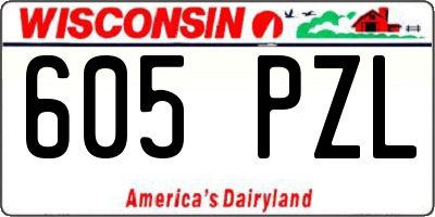 WI license plate 605PZL